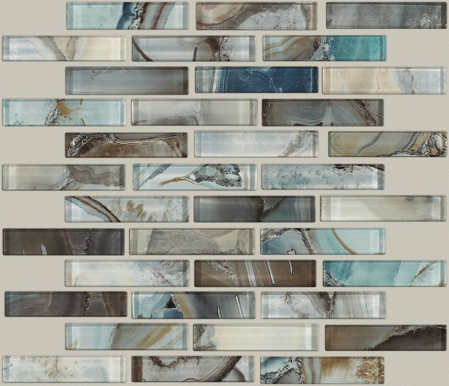 Shaw CS49P Mercury Glass - 12" x 12" Rectangle Linear Mosaic Wall - Mica