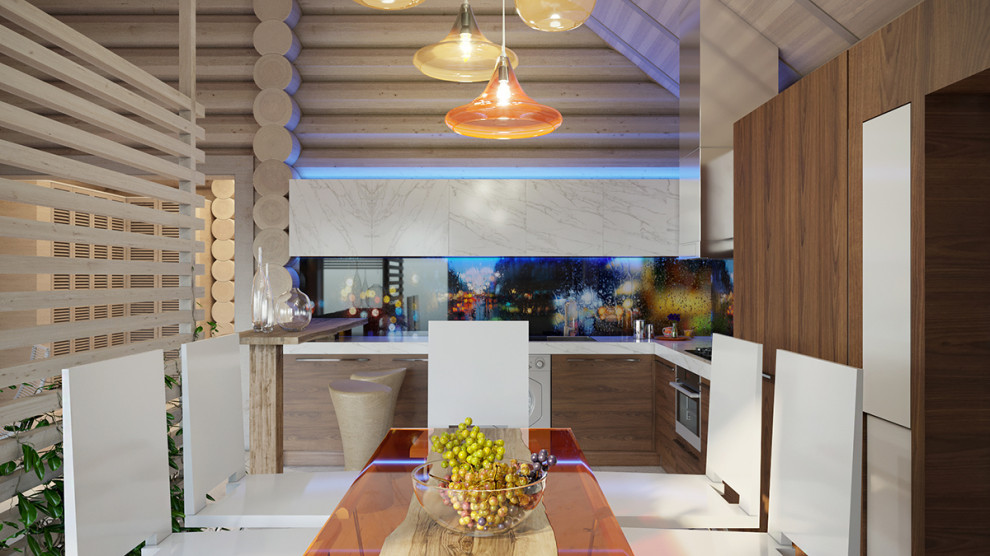 Интерьер дома в срубе