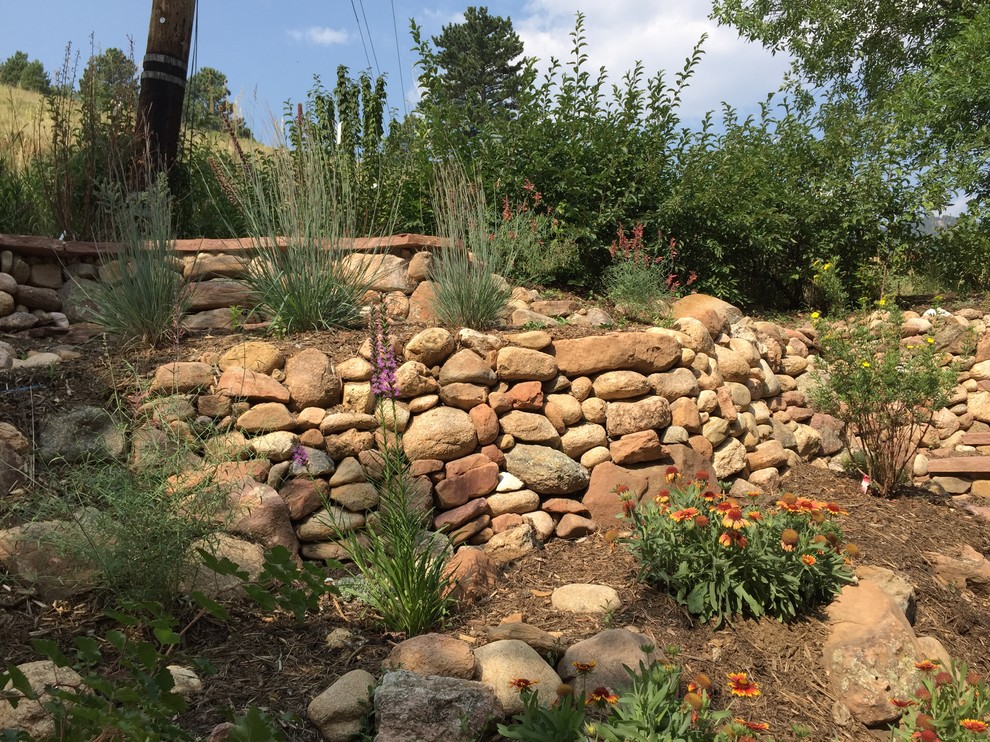 Photo of a rustic landscaping in Denver.
