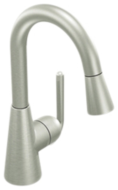 Moen S61708CSL Classic Stainless High Arc Pullout Bar/Prep Faucet 1-Lever Handle