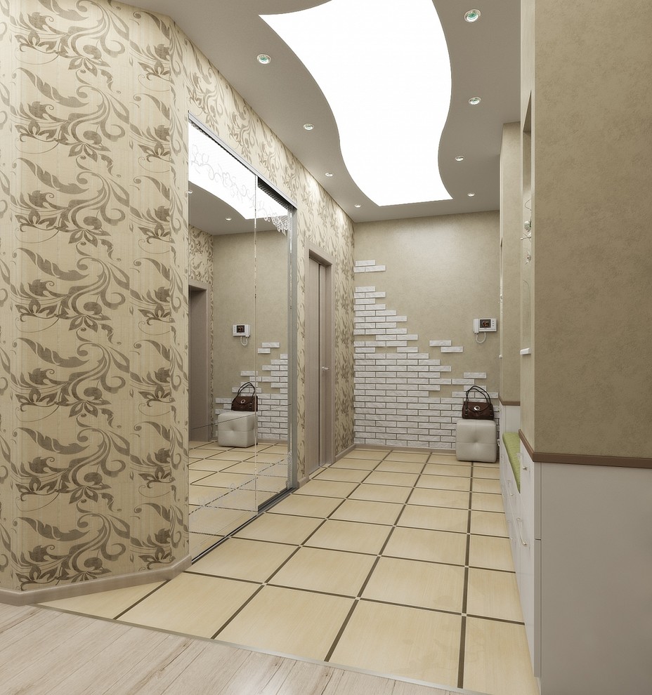 Современная квартира с большим круглым диваном