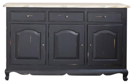 London Mahogany and Teak Wood 3-Door Sideboard, 3 Drawers