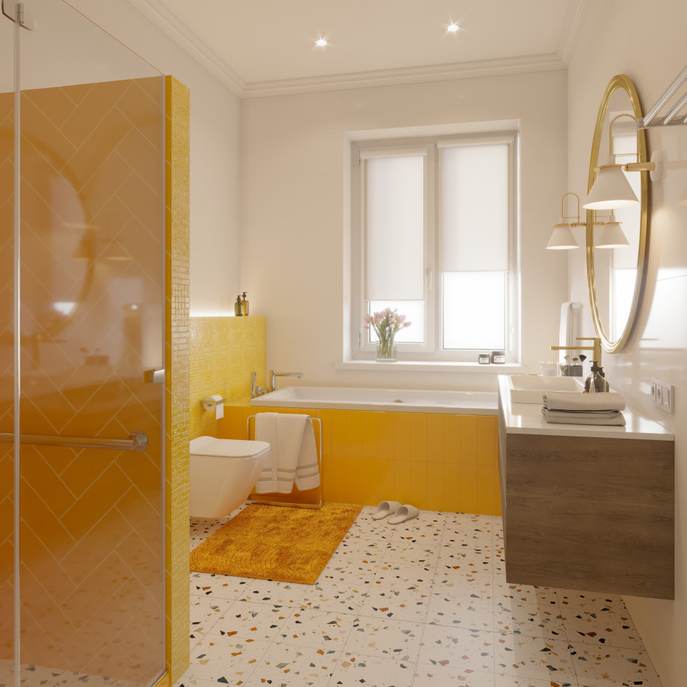 Желтая ванная комната