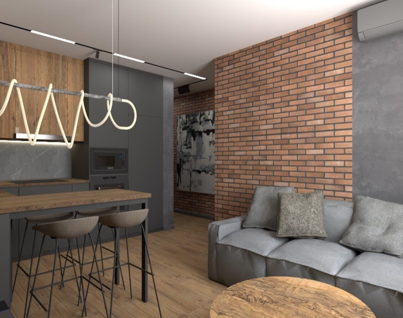 Дизайн интерьера квартиры в стиле лофт