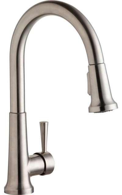 Elkay Everyday Deck Mount Kitchen Faucet With Pull-Down Spray/Handle, Steel