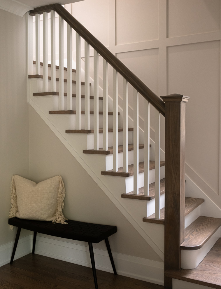 Inspiration for a transitional staircase remodel in Toronto
