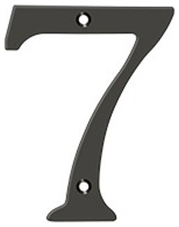 RN4-7U10B 4" Numbers, Solid Brass, Oil Rubbed Bronze