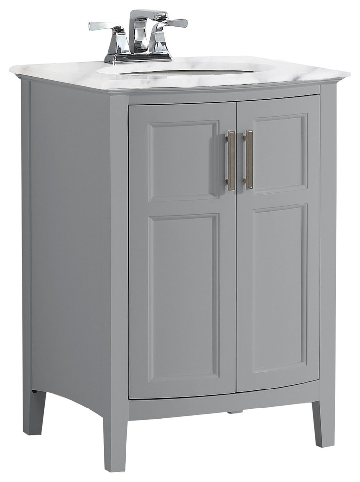 Winston Contemporary Bath Vanity, Warm Gray With Bombay White Top ...