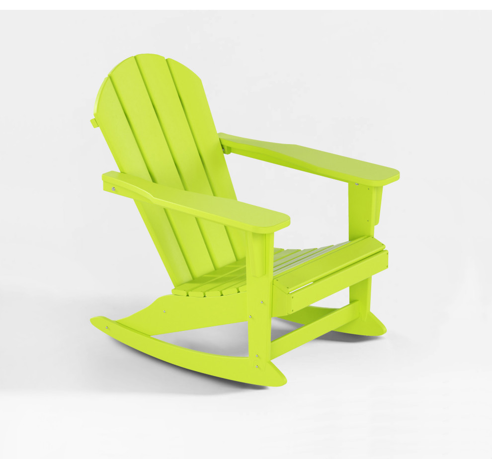 WestinTrends Outdoor Patio Adirondack Rocking Chair Lounger, Porch Rocker, Lime