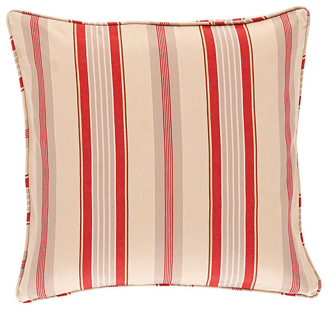 Vintage Red Quilted Stripe Pillow Cover Only - 18"