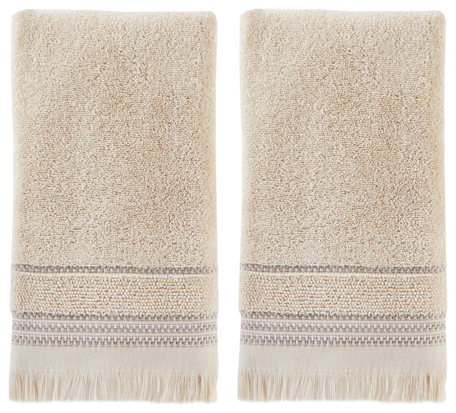 Jude Fringe Hand Towel, Set of 2 - Contemporary - Bath Towels - by ...
