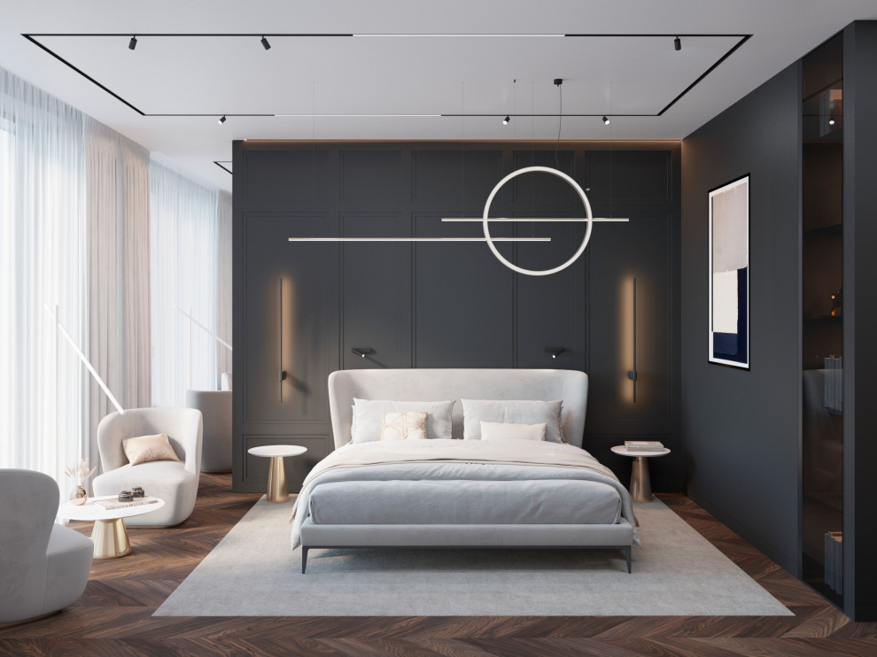 Дизайн спальни ЖК "ВТБ арена Парк"