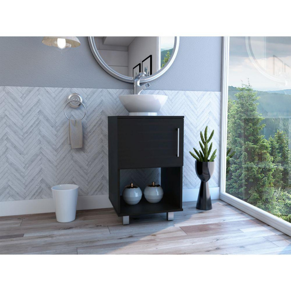 DEPOT Pittsburgh Single Bathroom Vanity, One Open Shelf, One