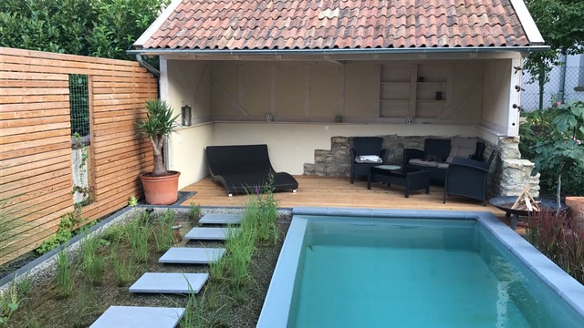 Naturpools contemporaneo-giardino