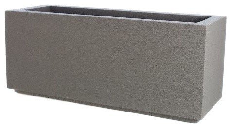 Milan Tall Outdoor Trough Planter, Gray