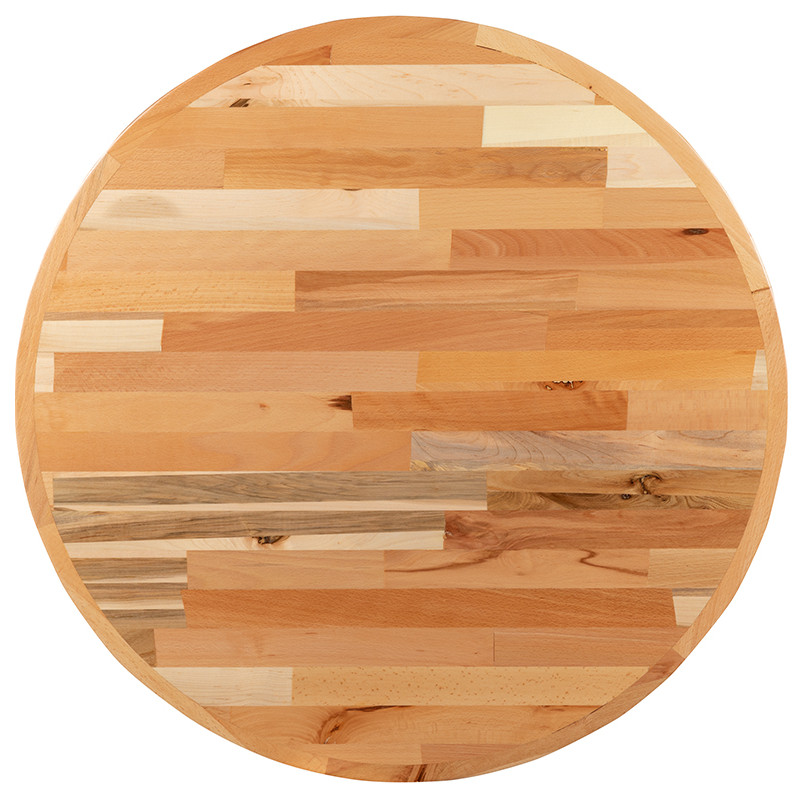 Round Butcher Block Style Table Top, 30"