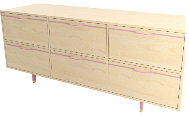 Chapman Large Storage Dresser, Contemporary Maple Dresser