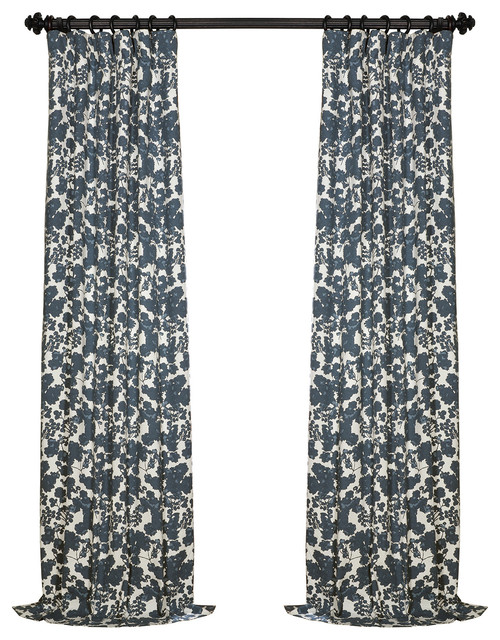 Printed Cotton Twill Curtain Single Panel Contemporary
