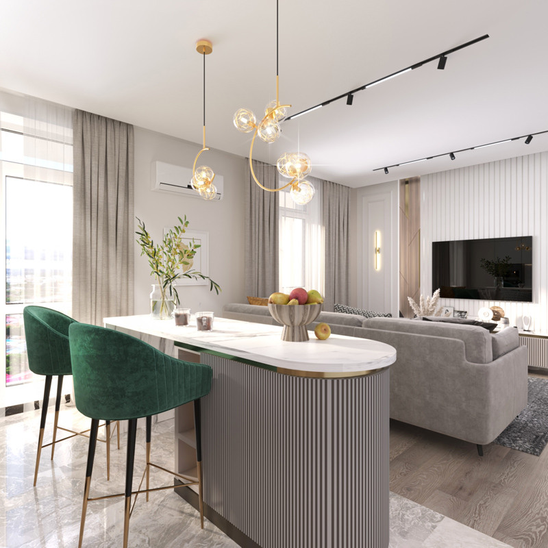 Дизайн-проект интерьеров квартиры площадью:94 м2