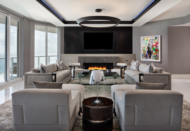 High Rise Living Room trendy-dagligstue