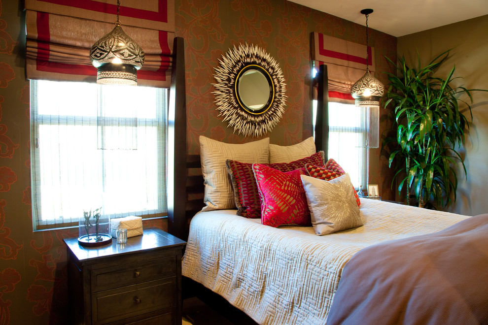 Example of an eclectic bedroom design in San Diego