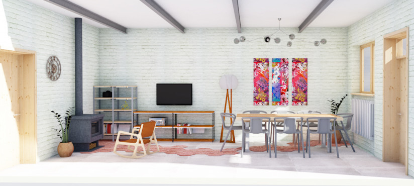 Новая просторная кухня столовая 40м2