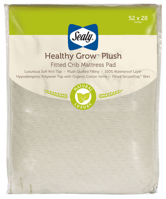 Sealy Healthy Grow Plush Infant Toddler Fitted Crib Mattress Pad