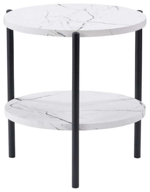 CorLiving Ayla Marbled Effect Two Tiered End Table