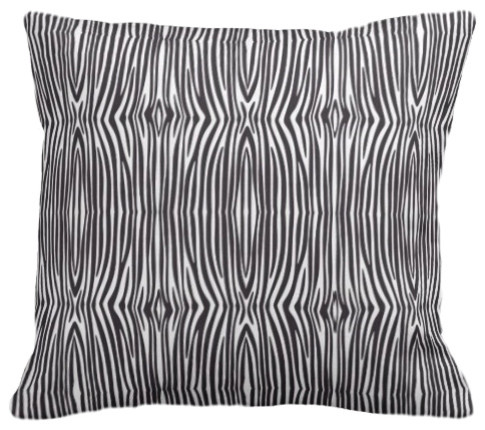 Mini Zebra Organic Pillow Cover, Dark Gray/Natural, 18x12