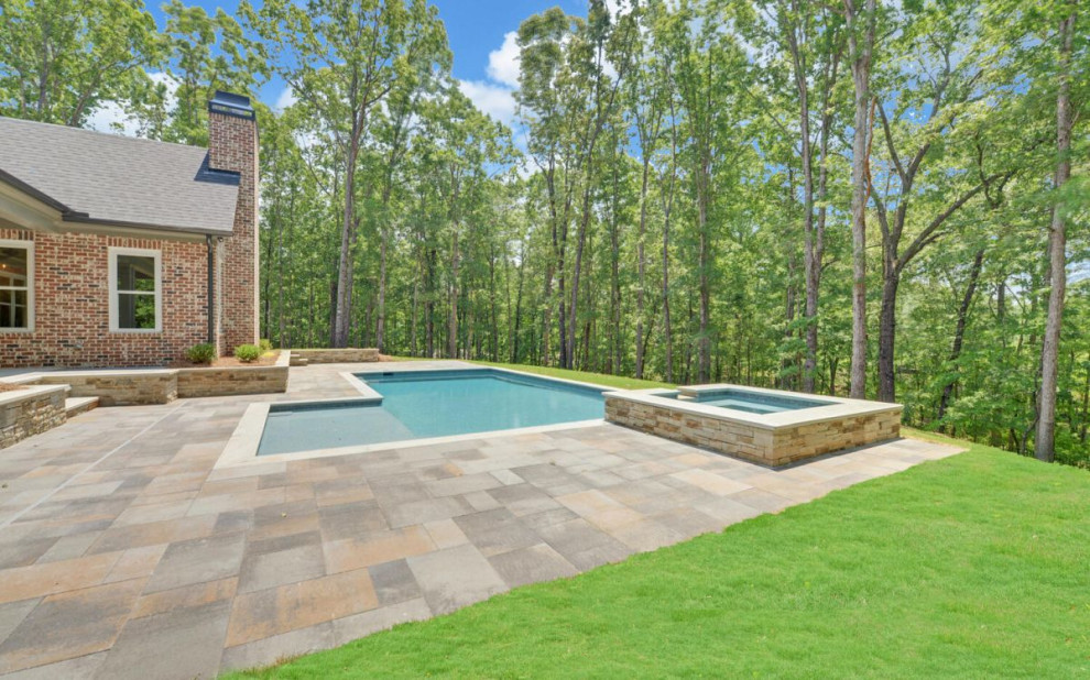 Photo of a transitional pool in Atlanta.