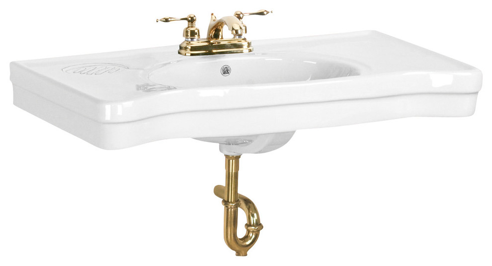 Console Sinks Bone China Belle Epoque Sink Only 4 Spindle Legs, White