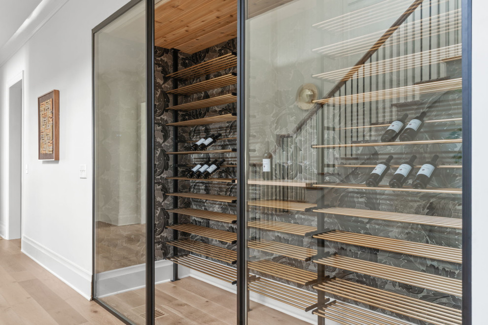 Wine cellar - transitional wine cellar idea in Raleigh