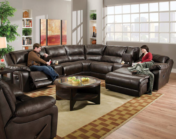 Blackjack Cocoa Reclining Sectional Transitional Sofas Blackjack Cocoa Reclining Sectional