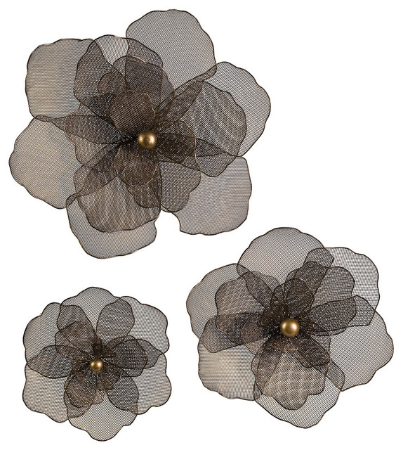 Metal Flowers Wall Decor astaire flower wall decor, 3-piece set - contemporary - metal wall Metal Flowers Wall Decor astaire flower wall decor, 3-piece set - contemporary - metal wall