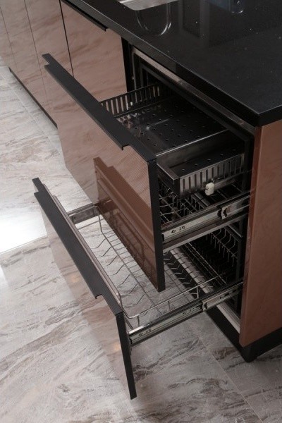 Kitchen Cabinet - IR14-067 Metal Foil Kitchen Cabinets - Modern