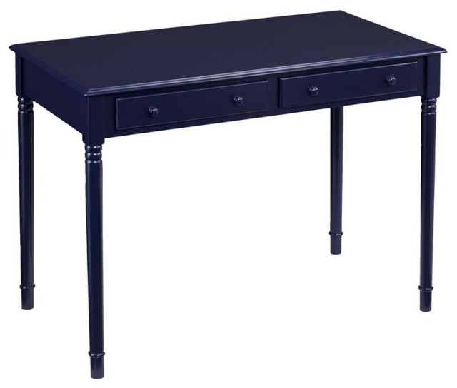 SEI Furniture Janice Farmhouse 2 Drawer Writing Desk in Navy Eclectic