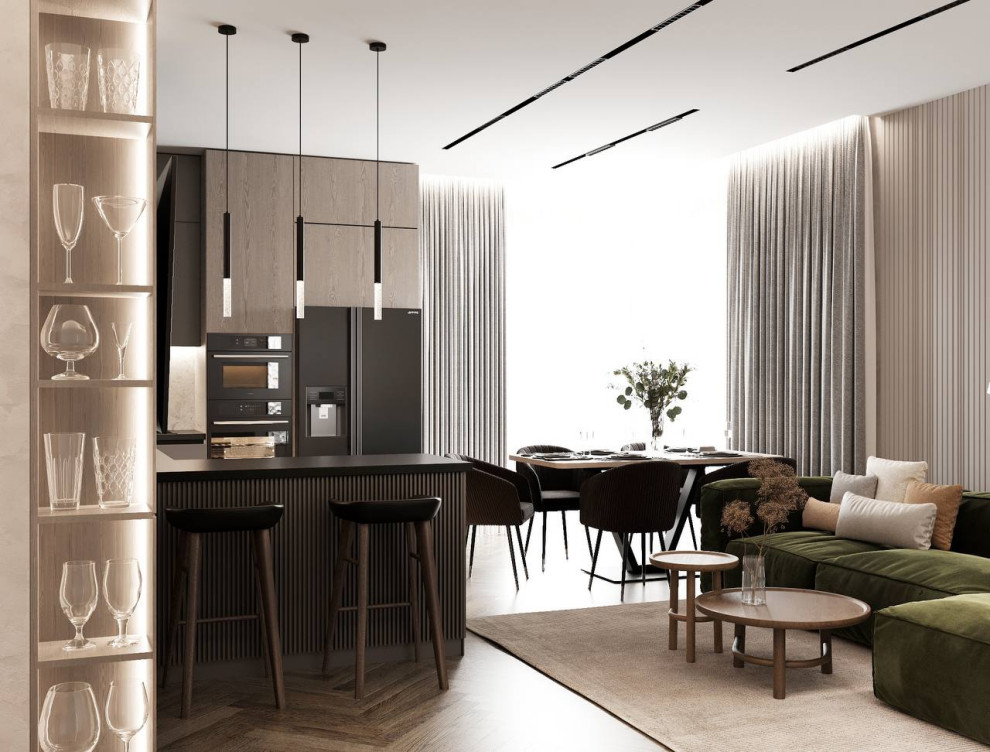 ДИЗАЙН ПРОЕКТ С ОЛИВКОВЫМИ ОТТЕНКАМИ