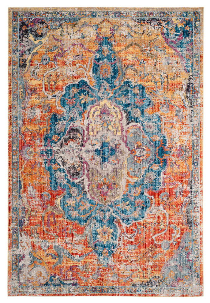 Safavieh Bristol Woven Rug, Blue/Orange - Contemporary ...