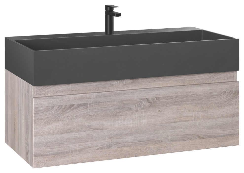 San Diego 40'' Single Bathroom Vanity with Ceramic sink Contemporary