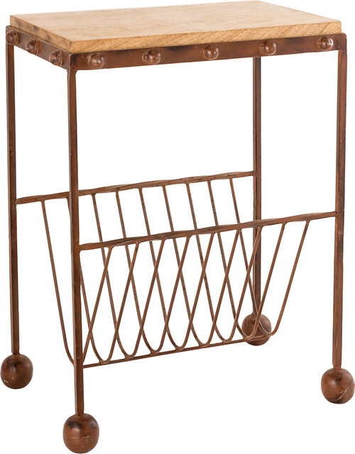 Telluride End Or Side Table In Montana Rustic And Mango Wood