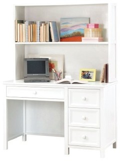 Woodland White Computer Desk with Optional Hutch - Modern - Desks And ...