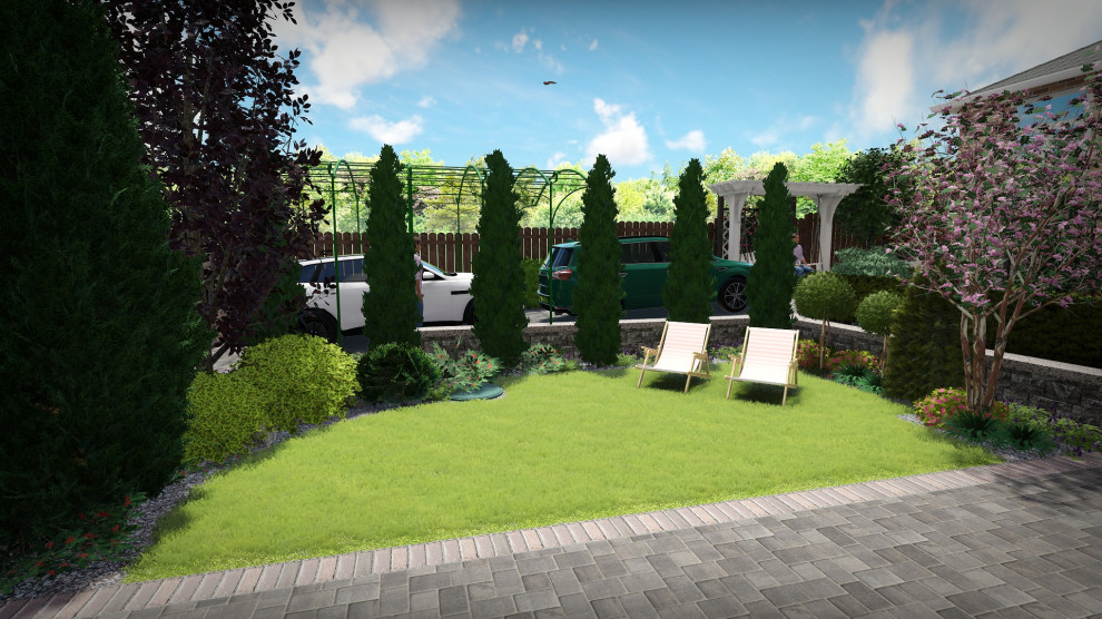 Ландшафтный проект с террасированием участка