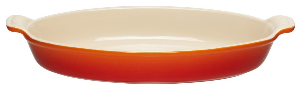 Le Creuset Heritage Stoneware Au Gratin Dish, Flame Orange
