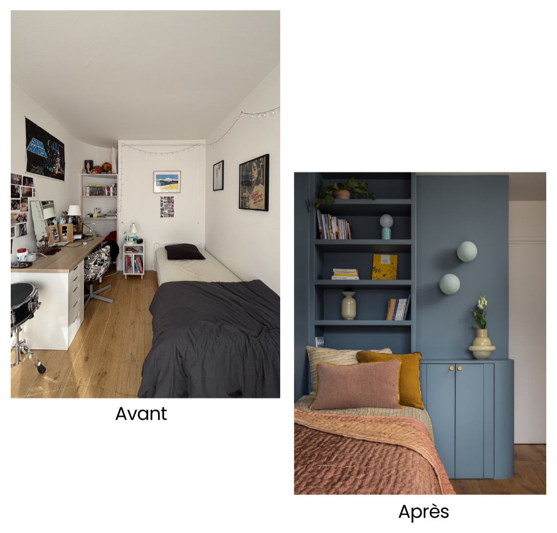 Réinventer les circulations d'un appartement parisien de 73 m² - Ménilmontant