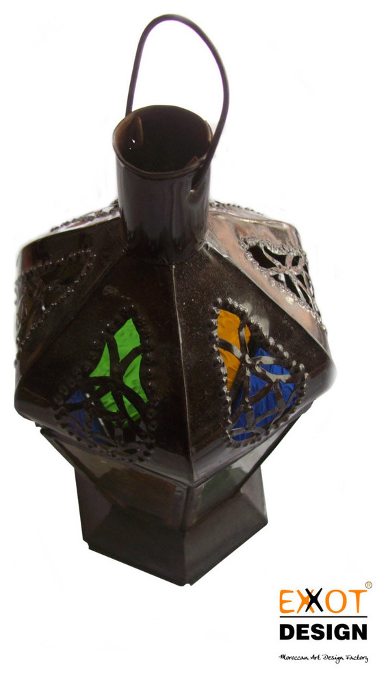 Moroccan metal color glass handmade candle holders