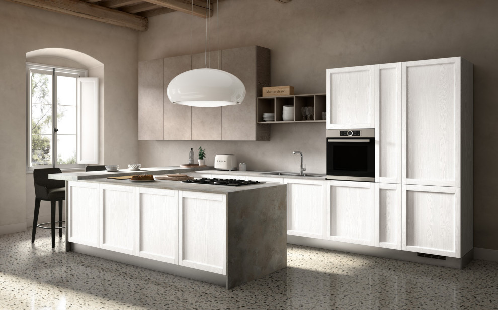 Example of a transitional kitchen design in Toronto