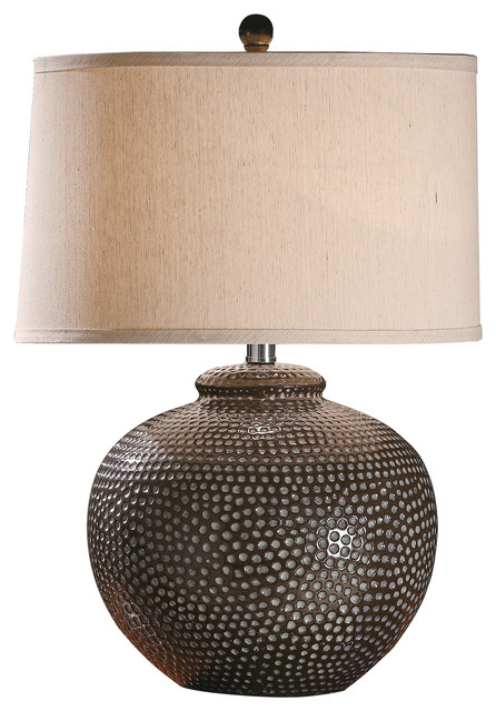 Hammered Ceramic Pot Table Lamp
