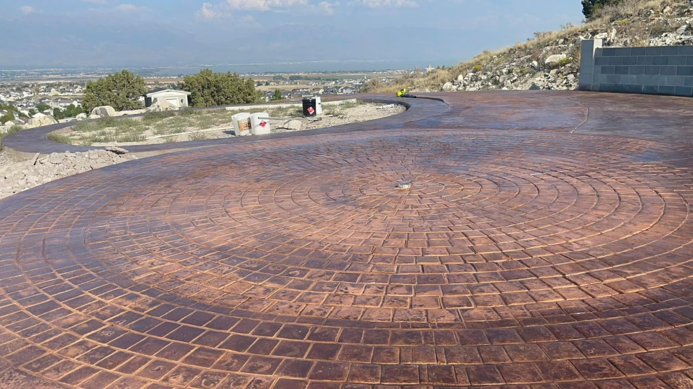 custom stamped concrete driveway