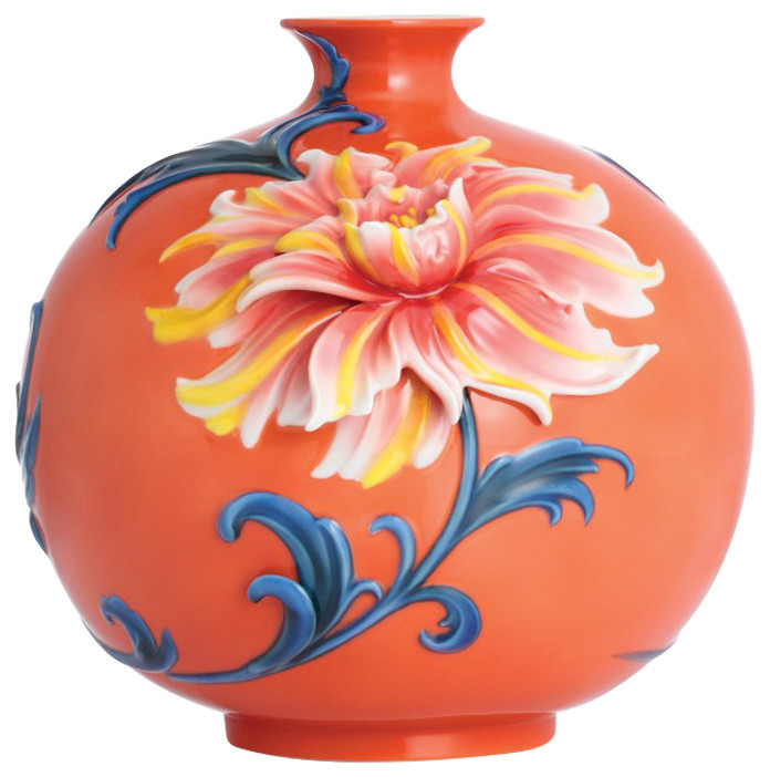 Franz Porcelain Collection Exotic Peony Medium Vase Traditional Vases by Biggs Ltd. Houzz