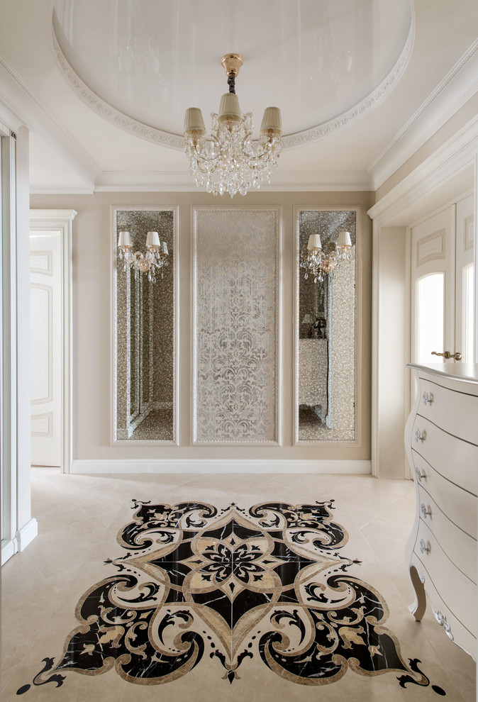 Inspiration for a traditional hallway in Moscow with beige walls.